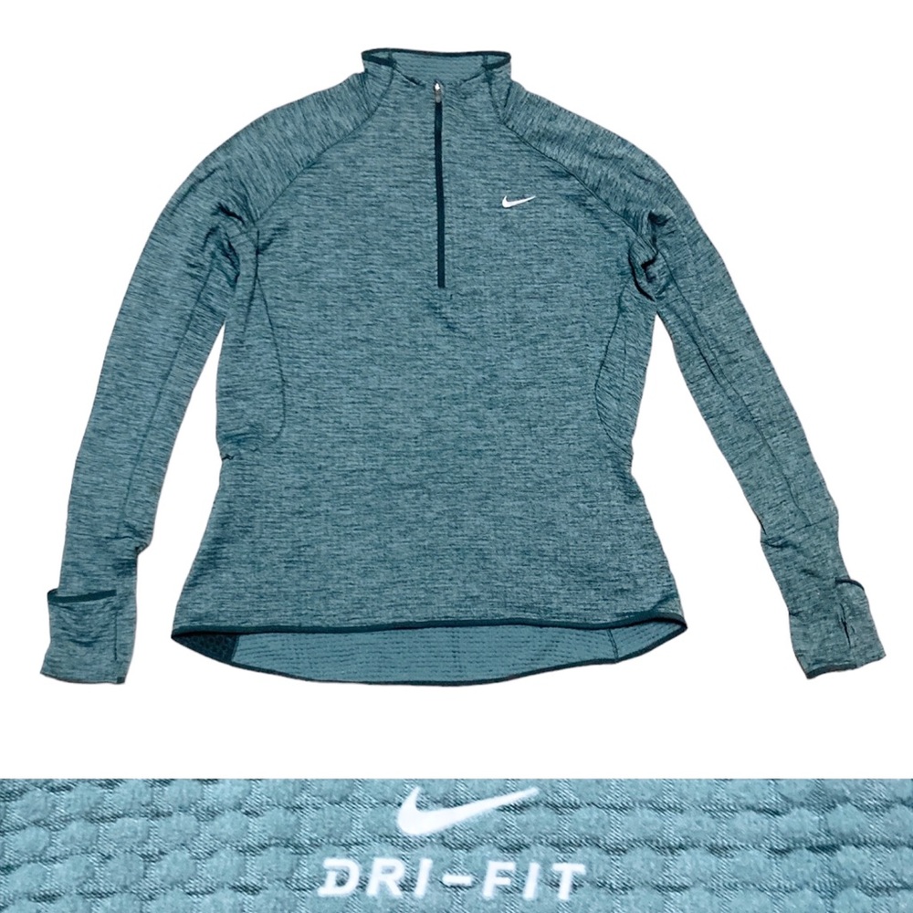 Nike Dri-Fit Therma Sphere Running 1/2 Zip Pullover Women’s size Large in Teal